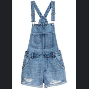 H&M Demin Bib Overall Shorts
